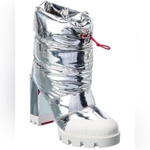 Christian Louboutin Oriona 100 Silver metallic puffer boots 36.5=6.5